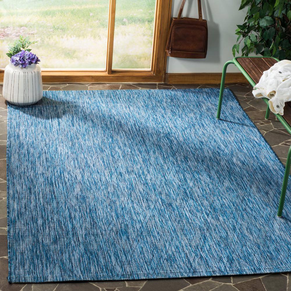 Navy Diamond Intrigue 8' x 11' Synthetic Indoor/Outdoor Rug