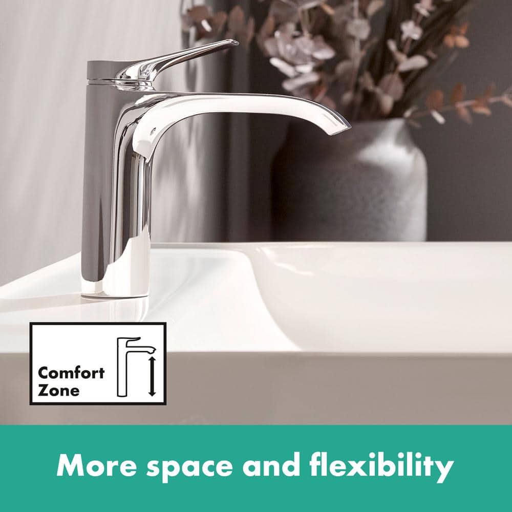 Chrome Modern Single Hole Bathroom Faucet with Pop-Up Drain