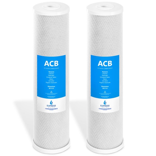Carbon Block,GAC 4.5" x 20" Big Blue Whole House Water Filter SystemSediment