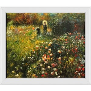 Woman with a parasol in a Garden by Pierre-Auguste Renoir Galerie White Framed People Painting Art Print 24 in. x 28 in.
