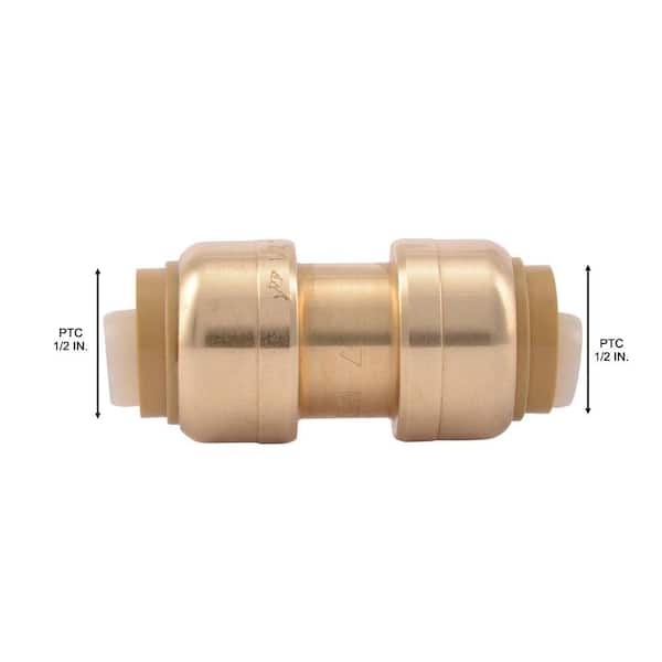 Push-Fit 1/2" Sharkbite Style 10 Push to Connect LF Brass Slip Couplings 