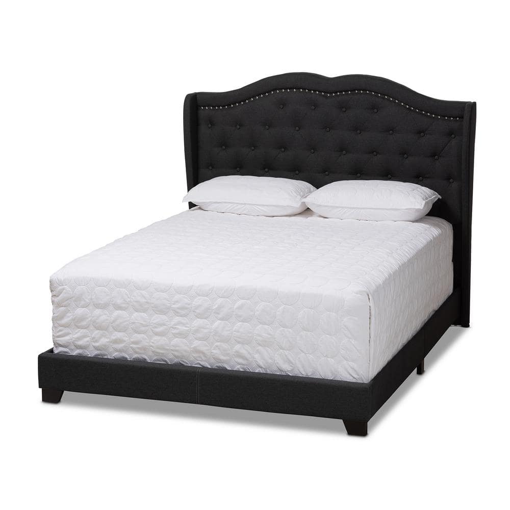Baxton Studio Aden Modern and Contemporary Charcoal Grey Fabric Upholstered Queen Size Bed Baxton Studio Aden Modern and Contemporary Charcoal Grey Fabric Upholstered Queen Size Bed