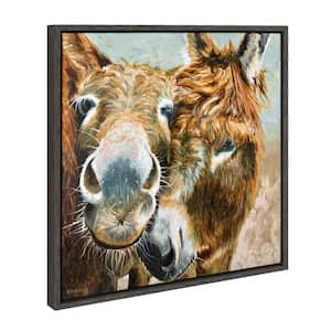 "Rustic Donkey Animal Lover" by Jennifer Redstreake Geary, 1-Piece Framed Canvas Animals Art Print, 22 in. x 22 in.