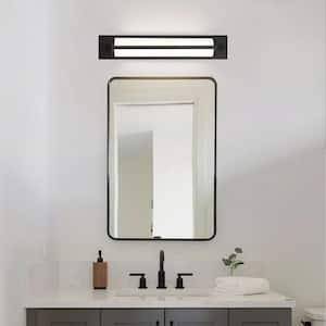 Hampton Bay PENROSE 24 in. SMART Matte Black Perforated LED Vanity