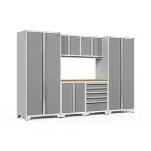 Pro Series 7-Piece 18-Gauge Steel Garage Storage System in Platinum (128 in. W x 84.75 in. H x 24 in. D)