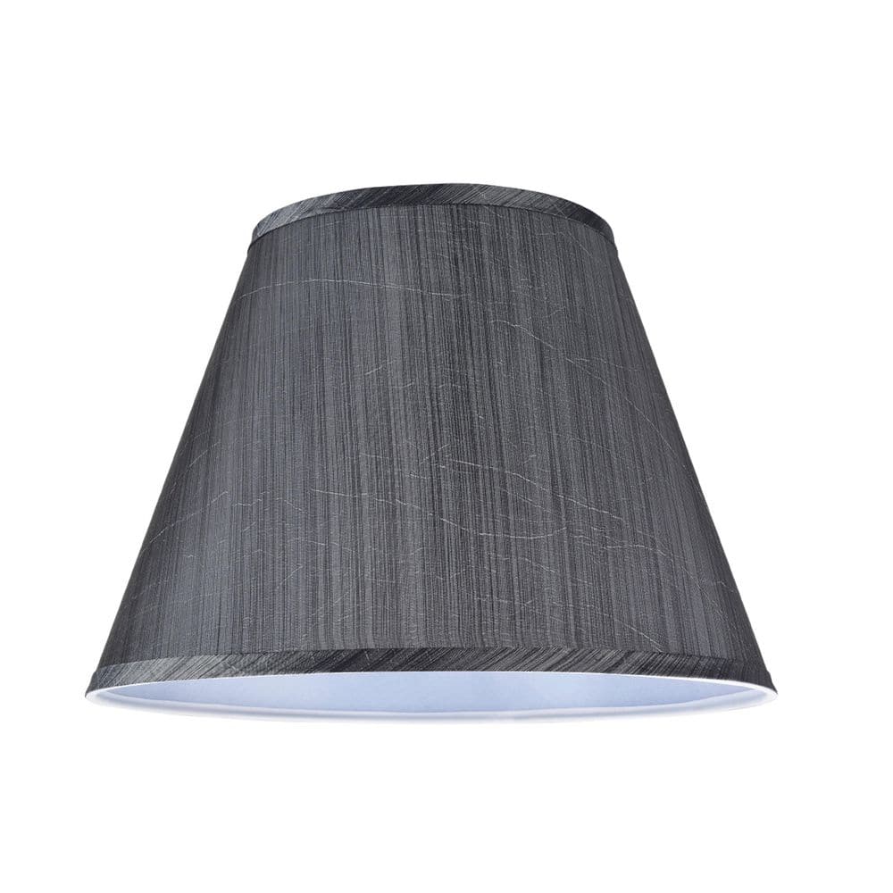 Gray and Black Striped Synthetic Fabric Empire Lamp Shade