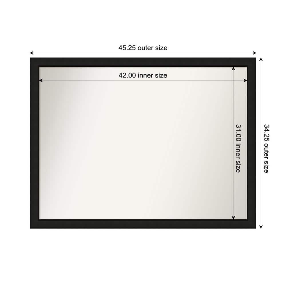 Midnight Black Narrow 45.25 in. x 34.25 in. Custom Non-Beveled Wood Framed Bathroom Vanity Wall Mirror price history on PriceWatchPro