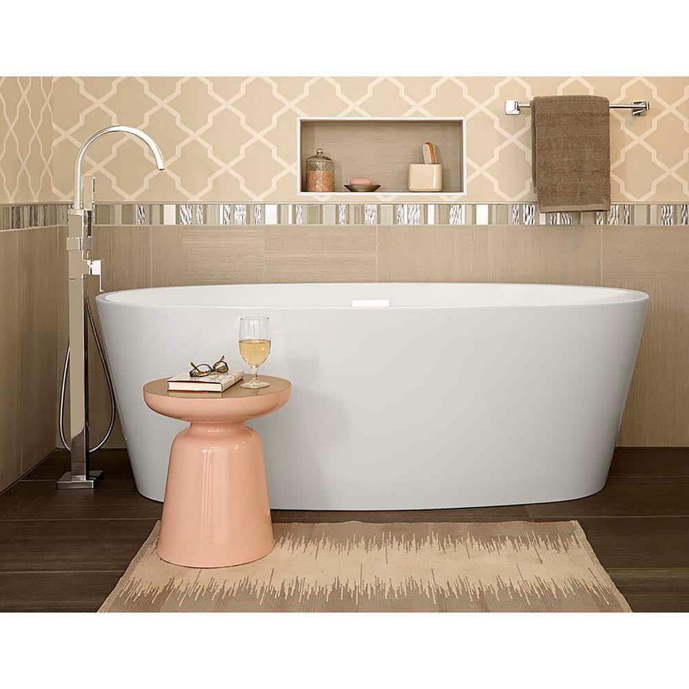 Polished Chrome Freestanding Tub Filler with Diverter