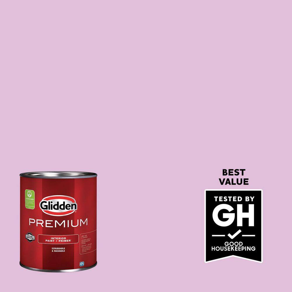 Glidden Premium 1 qt. PPG1251-4 Pink Peony Satin Interior Latex