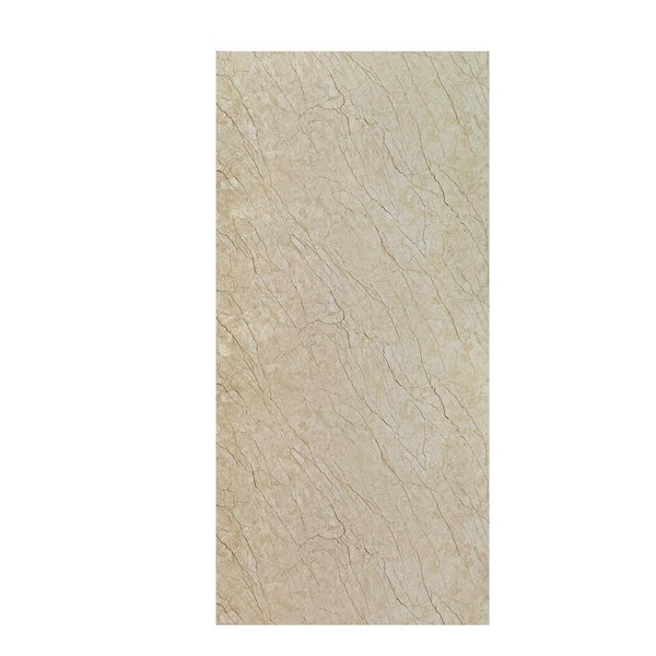 Mediterraneo 8 ft. x 4 ft. Decorative PVC Marble Sheet in Bone White