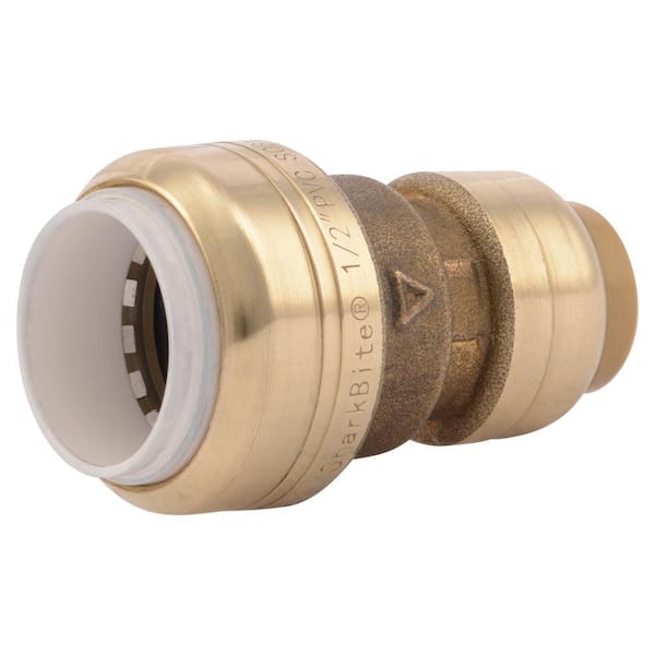 SharkBite Push-To-Connect 1/2 in. PVC IPS x CTS Brass Conversion Coupling Fitting for Multi-Purpose Pipe Transitions
