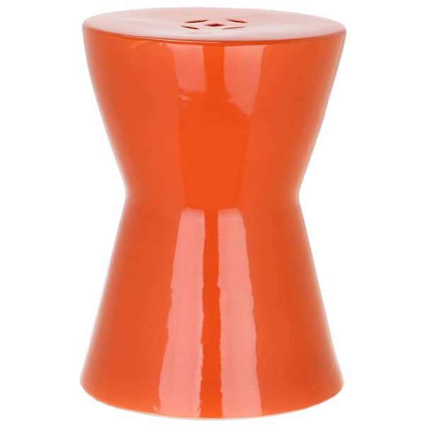 SAFAVIEH Liana Orange Ceramic Garden Stool