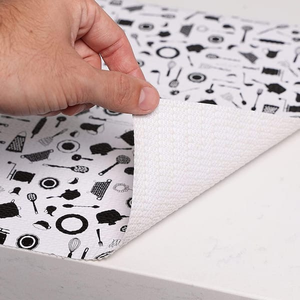 Grip Prints Black and White Granite Shelf/Drawer Liner