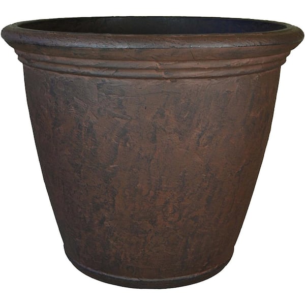 Individual Floor Planter Drainage Holes Weather Resistant Insert Included Brown 