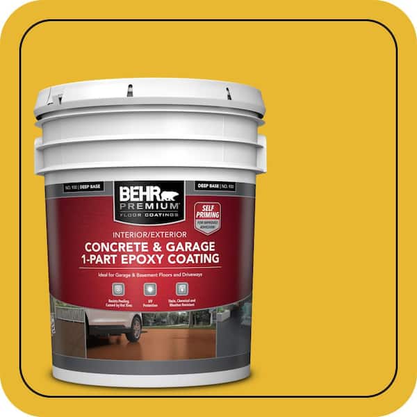 5 gal. #OSHA-6 OSHA SAFETY YELLOW Self-Priming 1-Part Epoxy Satin Interior/Exterior Concrete and Garage Floor Paint