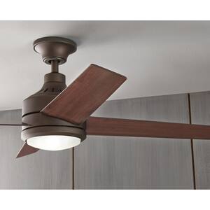 Mercer 52 in. Integrated LED Indoor Oil Rubbed Bronze Ceiling Fan with Light Kit works with Google Assistant and Alexa