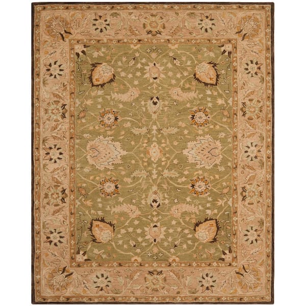 SAFAVIEH Anatolia Sage/Beige 10 ft. x 14 ft. Border Area Rug