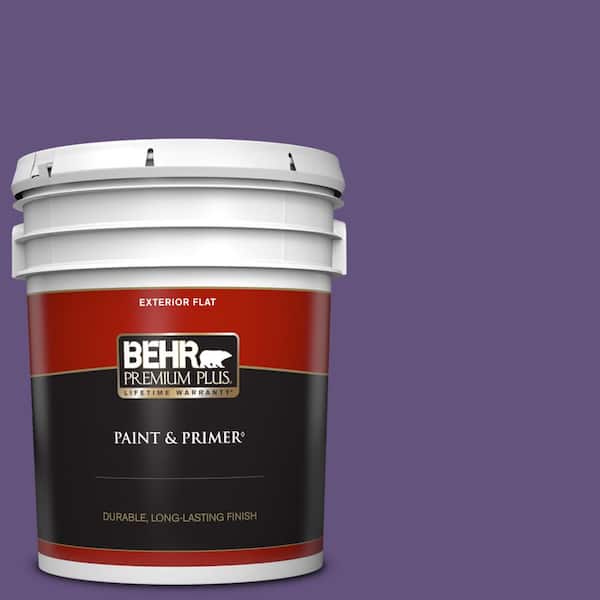 BEHR PREMIUM PLUS 5 gal. #S-G-650 Berry Syrup Flat Exterior Paint & Primer