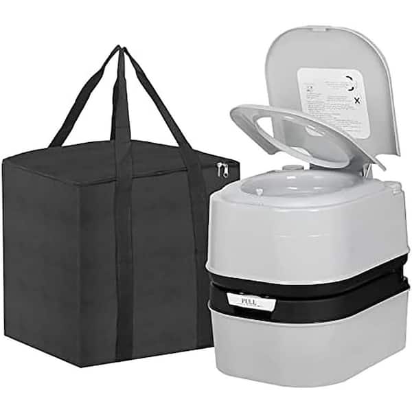 Non-electric 6.4 Gal. Large Capacity Composting Toilet System Compact Anti-leak Portable Commode Gray for Outdoor