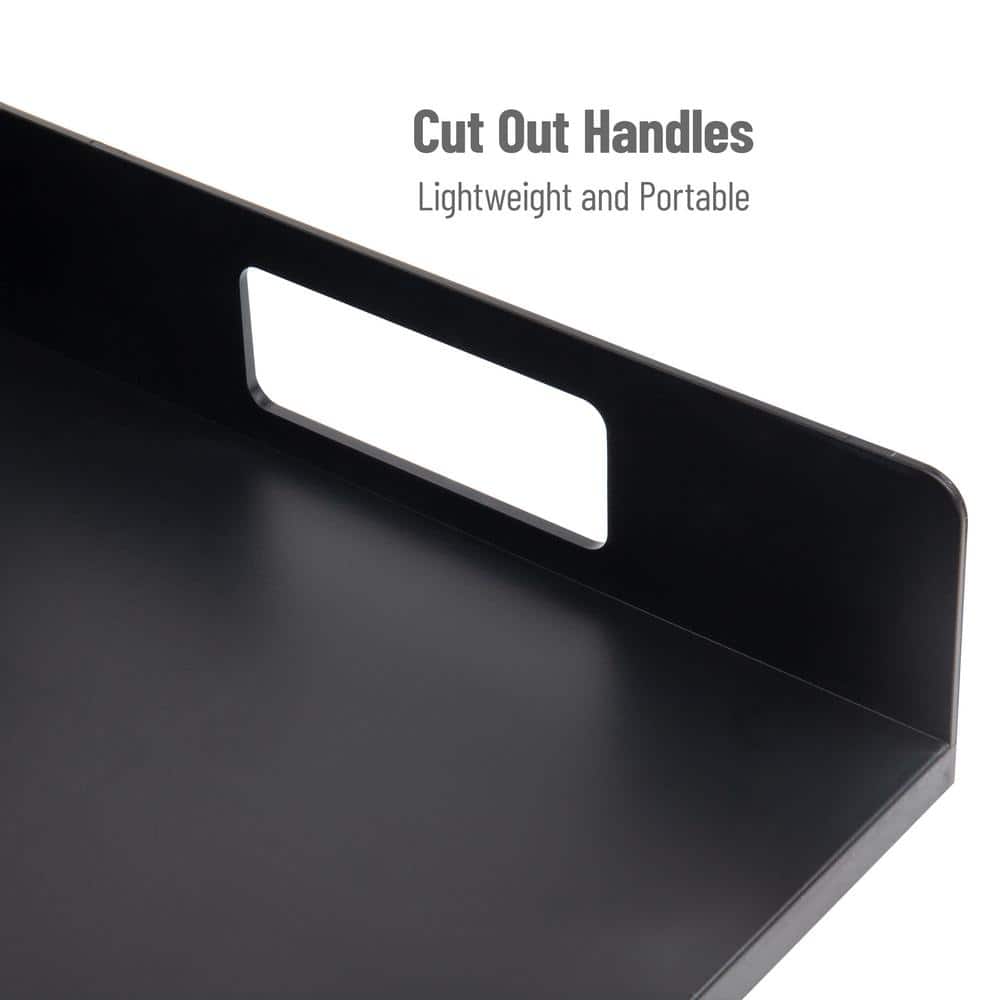 Black Plastic 7-Compartment Cutlery Organizer Tray