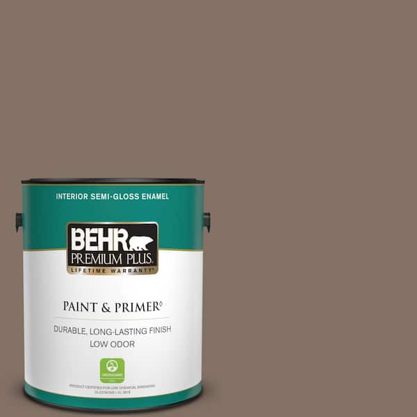 BEHR PREMIUM PLUS 1 gal. #PPU5-17 Cardamom Spice Semi-Gloss Enamel Low Odor Interior Paint & Primer