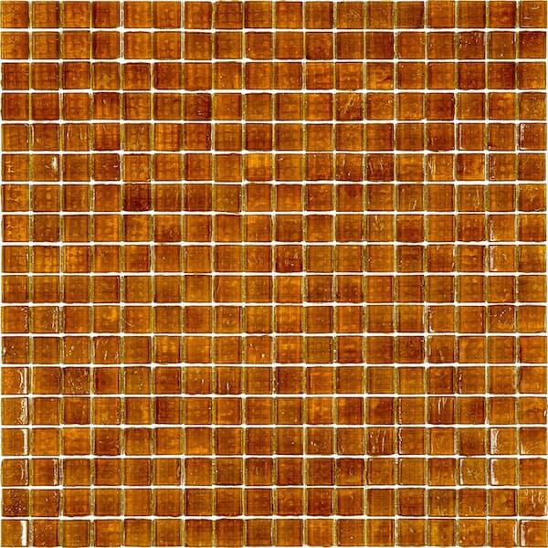 Apollo Tile Skosh 4 in. x 6 in. Glossy Fire Beige Glass Mosaic Uniform square Wall & Floor Sample Tile (0.13 sq. ft./Piece) (1-Pack)