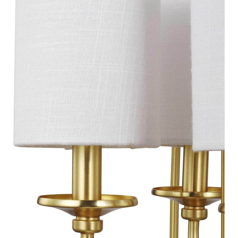 Satin Brass Four-Light Drum Foyer Chandelier