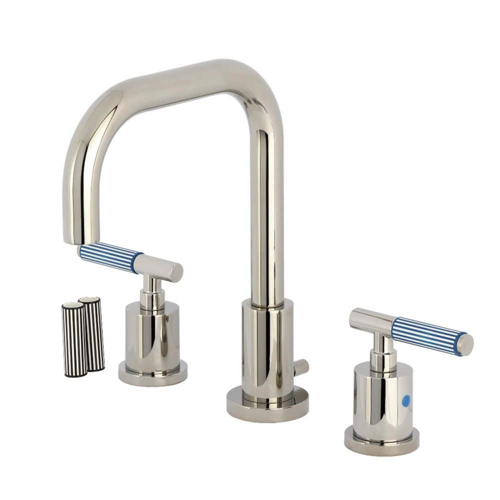 Verona Deck Mount 2-Handle 8 in. Widespread Bathroom Sink Faucet with Pop-Up Drain in Polished Nickel price history on PriceWatchPro