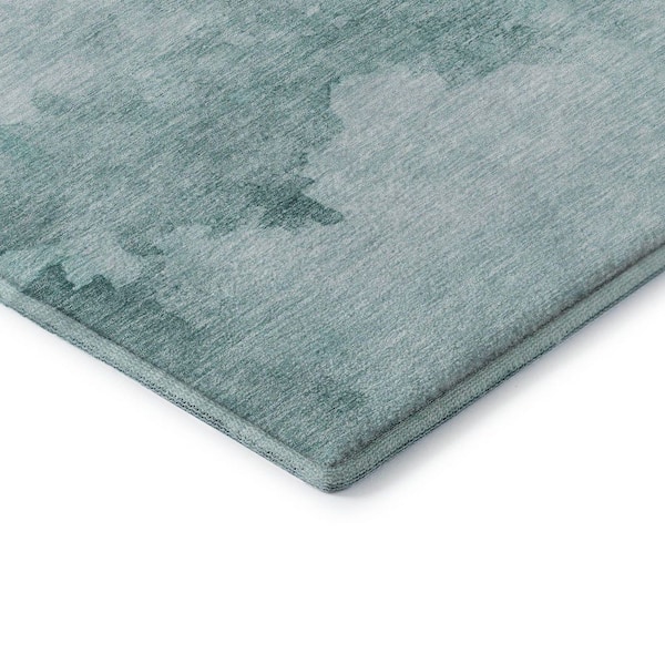 Mayfield Premium Machine Washable Abstract AMF1791 Teal 5 ft. x 7 ft. 6 in. Area Rug