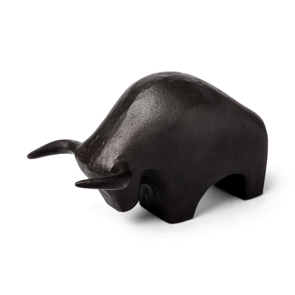 Tauro II 9 in. L x 4 in. W Black Cast Aluminum Raging Bull