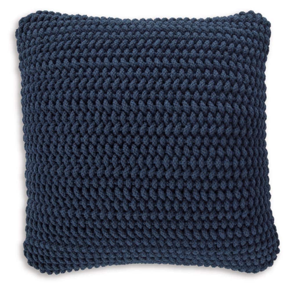 Renemore 20" Deep Blue Handwoven Cotton Square Pillow