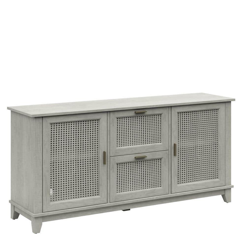 Fairfax Oak Cane Weave Hinged Door Sideboard