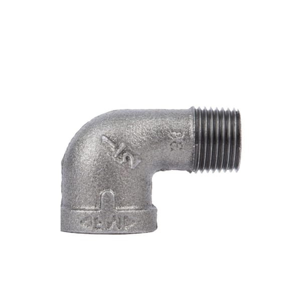 STZ 1/2 in. x 1/2 in. Black Malleable Iron 90° FPT x MPT Street Elbow