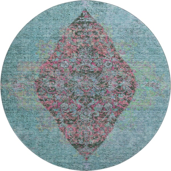 Best Machine Washable Rugs Round Addison Rugs Mayfield Premium Machine Washable Abstract AMF2021 Aqua 8 ...