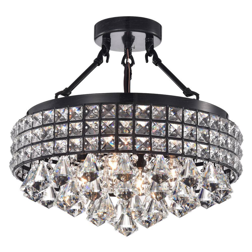 flush mount black chandelier