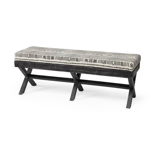 HomeRoots Amelia Gray 50 in. Cotton Blend Bedroom Bench Backless Upholstered