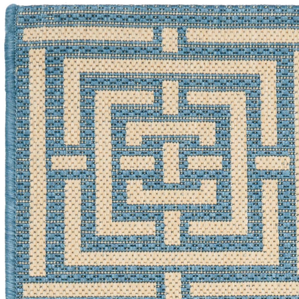 Resort-Style Blue Synthetic 5' x 7' Outdoor Area Rug