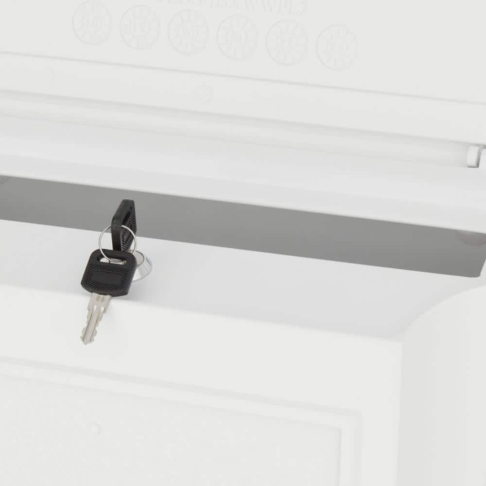 Large White Lockable Aluminum Wall Mailbox