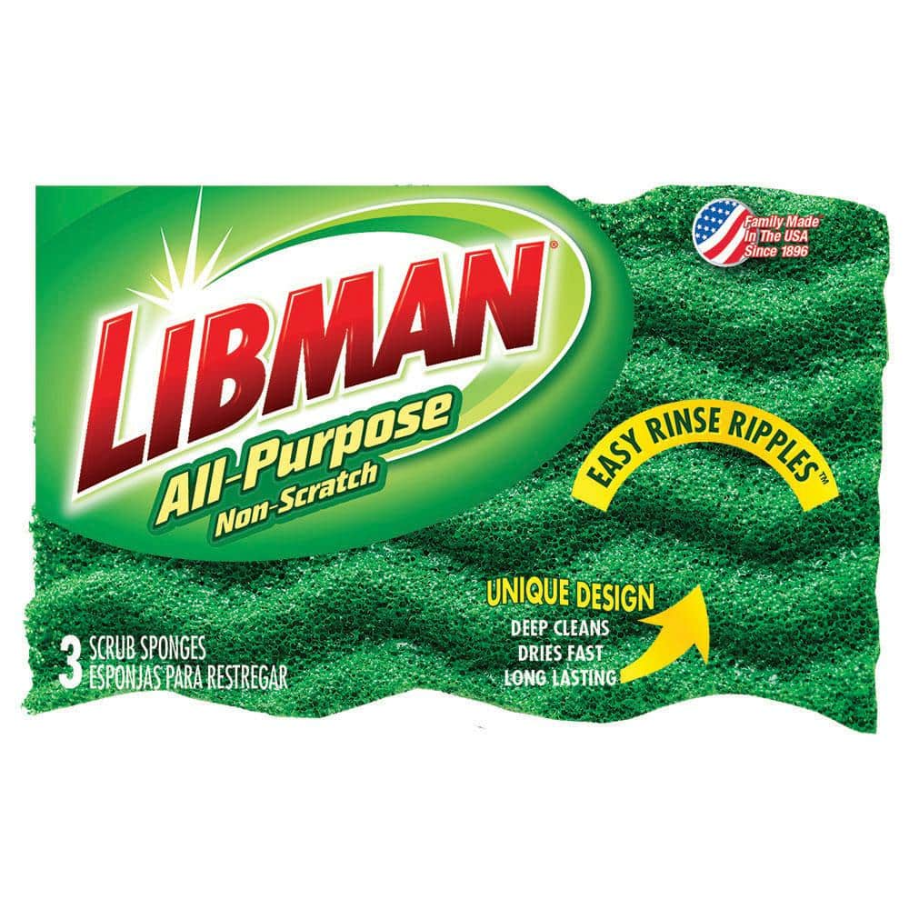 Libman Medium Duty Scrub Sponges 3 Pack 1076 The Home Depot   Libman Sponges Scouring Pads 1076 64 1000 