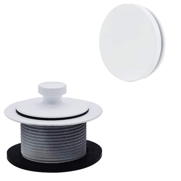 Westbrass Illusionary Overflow with Lift and Turn Bath Drain Trim Only in Powder Coat White