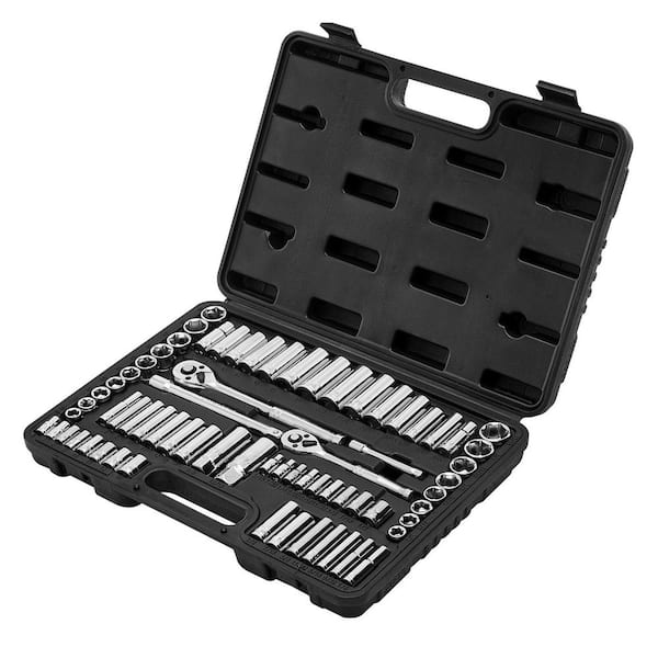 Socket Set, 3/8 and 1/4 in. Drive Socket and Ratchet Set, Mechanic Tool Kit for Auto Repair, 69-Pieces 2025 Update