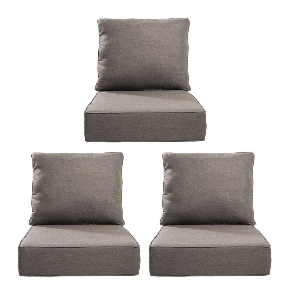 24 in., x 24 in., x 6 in., 6-Piece Repacement Deep Seating Olefin Outdoor Lounge Chair Cushion in Gray price history on PriceWatchPro