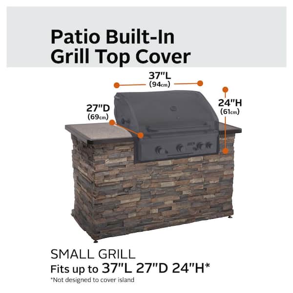 Ravenna 37 in. L x 27 in. D x 24 in. H Built In Grill Top Cover in Black
