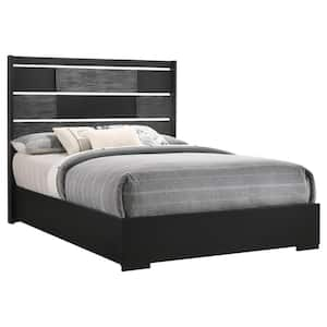 Blacktoft Black Wood Frame Queen Panel Bed