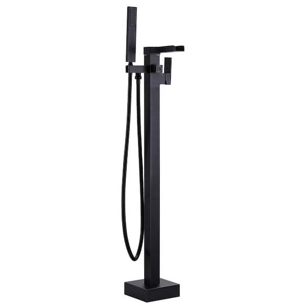 ARCORA Single Handle Free Standing Bathtub Faucet with Hand Shower in Oil Rubbed Bronze