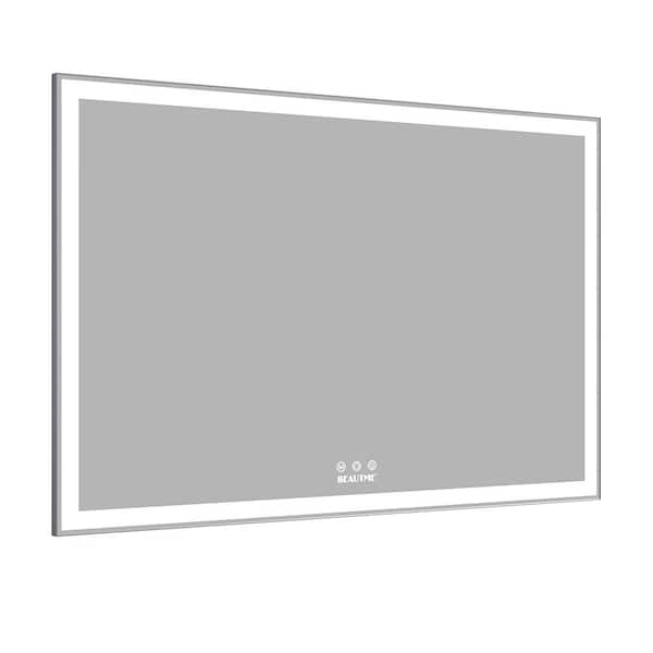 60 in. W x 40 in. H Rectangle Framless Mirror Wall Mirror Bathroom Vanity Mirror