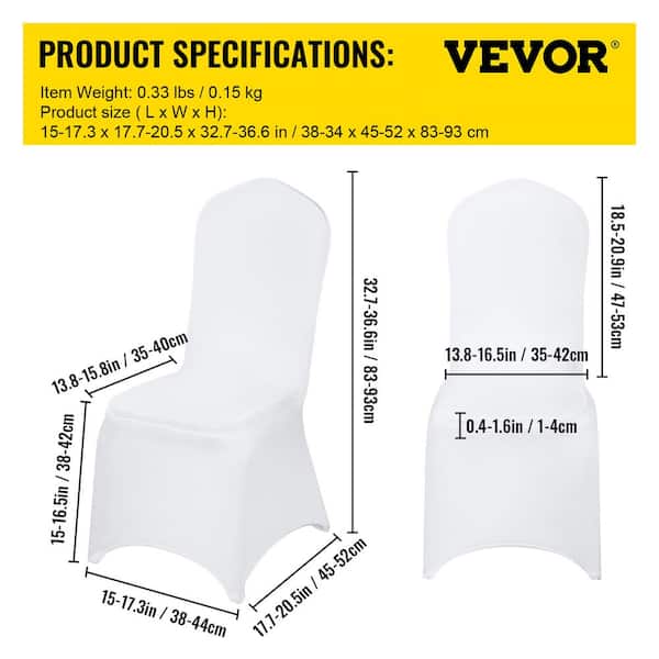 VEVOR White Spandex Chair Cover Stretch Polyester Spandex Sli251v From  Bachwholesaler, $111.1
