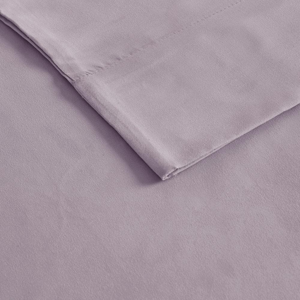 Twin XL Purple Microfiber and Cotton Sheet Set