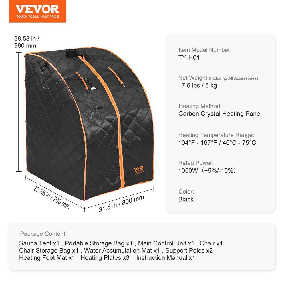 Black Satin Portable Infrared Sauna Tent with Metal Frame