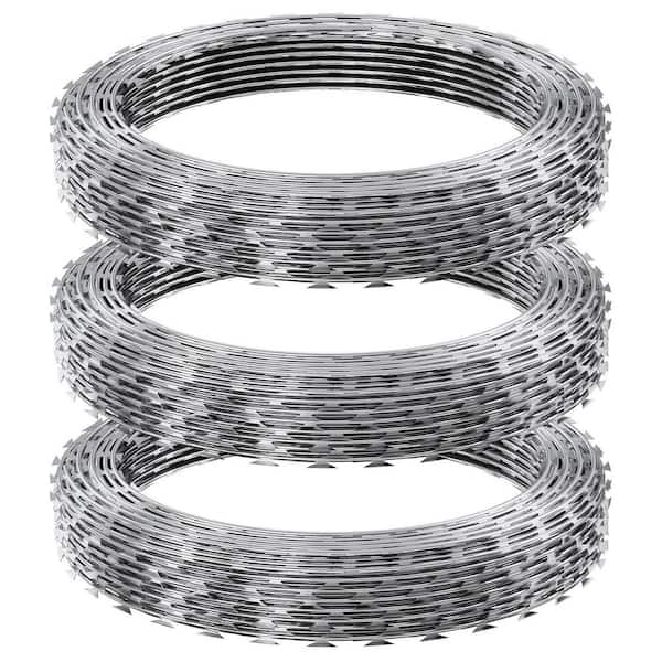 Razor Wires, 147 ft. Razor Barbed Wire, 3 Rolls Razor Wire Fencing, Razor Fence, Razor Ribbon Barbed Wire